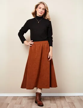 Pagen Feincord-Rock "Jola" camel - 3Pagen - FashionsVida