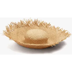 Sombrero de mujer con detalles pespuntados en liso
