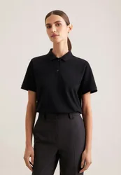 Piqué Poloshirt aus Baumwolle regular fit Schwarz S