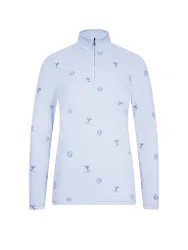 Camiseta de esquí con cremallera para mujer azul claro 42