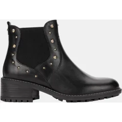 Botines de tacón de mujer de piel con elástico
