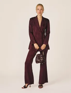Pantalón campana de mujer jacquard con estampado abstracto - Alma en Pena - FashionsVida