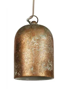 Cables Suspension Luminaire Textile Mini Bell Xs 1.2 M Copper Green / White One Size - Creative - FashionsVida