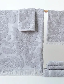 Set de 1 pieza, algodón puro gris, toalla de baño ligera y fina/toalla pequeña/pañuelo, patrón de hojas, secado rápido y absorbente, adecuado pa - Shein - FashionsVida