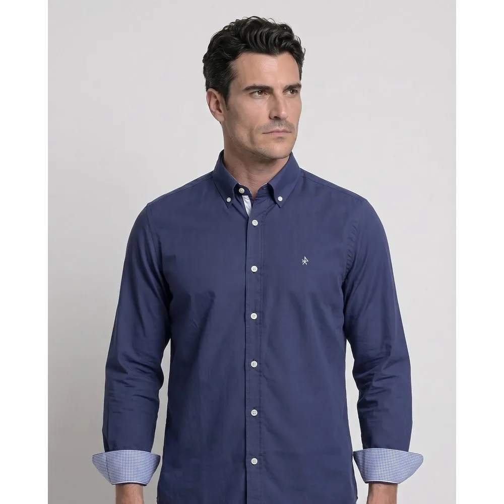 Camisa popelín de hombre corte classic lisa - Valecuatro - FashionsVida