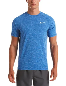 Rash Guard Manches Courtes Hydroguard Heather Game Royal S - Nike Swim - FashionsVida