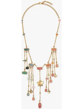 Collar largo segmentado con piedras decorativas - Parfois - FashionsVida