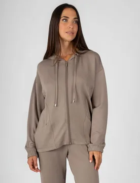Chaqueta de chándal de mujer con capucha y bolsillos con cremallera - Massana - FashionsVida