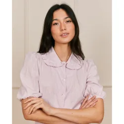 Camisa con mangas abullonadas rosa