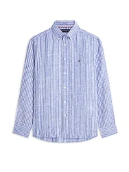 Camicia di lino blu XXL