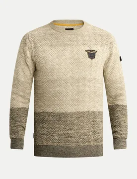 Rundhals Grobstrickpullover Beige M - PME Legend - FashionsVida