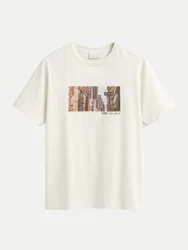 T-Shirt mit Skyline-Print Weiß XXL