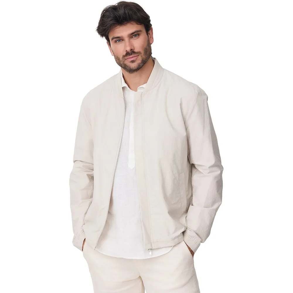 Cazadora hombre algodón cuello punto bomber - Buccino - FashionsVida