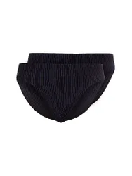 Slip 2er Pkg. COTTON MULTIPACK shadow stripe schwarz S