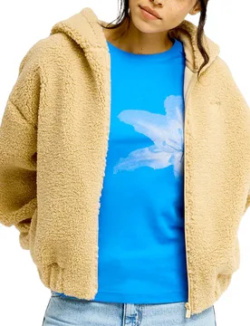 Polaire à capuche - Take It Ok Hoodie Polar Pebble - Taille S - Beige - Roxy - FashionsVida