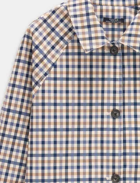 Trenca de mujer larga con estampado de cuadros - Parfois - FashionsVida