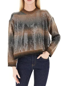 Maglione con paillettes LIU JEANS MARRONE S - Liu jo - FashionsVida