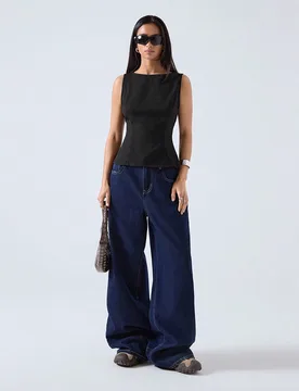 Blusa negra de diseñador de moda de verano para mujer M - Shein - FashionsVida