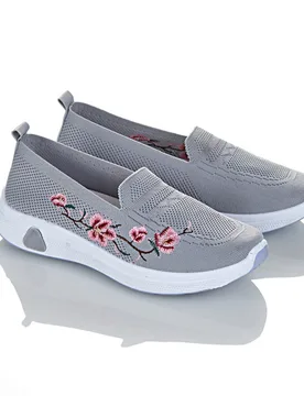 Slipper "Blumenranke" hellgrau - 3Pagen - FashionsVida