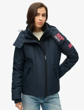 Superdry Damen Mountain Windjacke mit Kapuze Marineblau - Größe: 40 - 139.99 - FashionsVida
