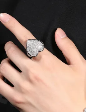 Heart Ring Micro Paved Full Iced Out AAA Cubic Zirconia Bling HipHop Fashion Delicate Jewelry For Gift Men Women - Aliexpress - FashionsVida