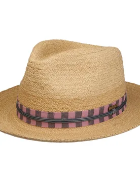 Veluro Fedora Raffia Hat by - nature-pink - Damen - Size: M (56-57 cm) - Stetson - FashionsVida