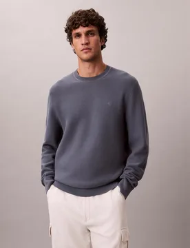 Jersey Hombre de algodón texturizado con cuello redondo - Calvin Klein - FashionsVida