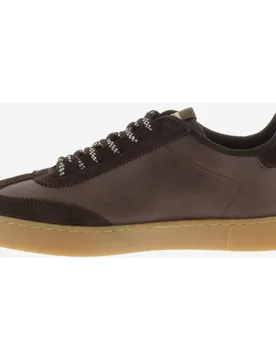 Zapatillas deportivas unisex de piel con piezas de serraje al tono y suela caramelo - Victoria - FashionsVida