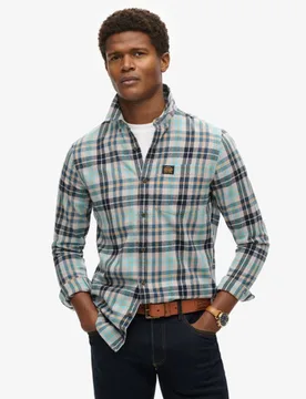 Superdry Herren Langärmliges Baumwoll-holzfällerhemd Hellgrau - Größe: Xxl - 69.99 - FashionsVida