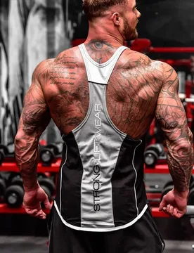 Men's Fitness Muscle Tank Top Singlet Workout Running Training Stretch Breathable Men Gym Shirt - Aliexpress - FashionsVida