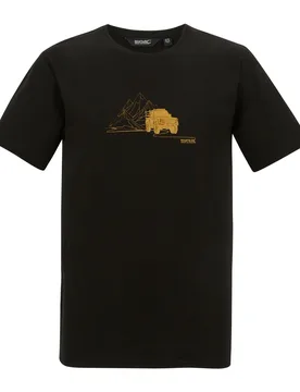 Mens Cline Ix Desert Jeep T-Shirt (Black) - Size Small - Regatta - FashionsVida