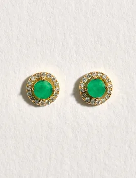 Pendientes de oro con diamante y esmeralda - El Corte Inglés - FashionsVida