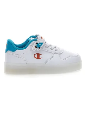 Sneakers bianche con dettagli azzurri e luci GLW B TD 26 - Champion - FashionsVida