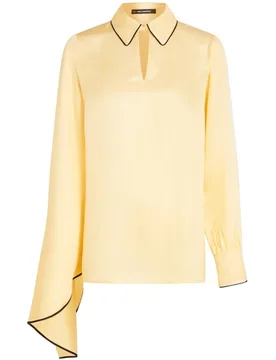 Blusa de mujer fluida detalle ribete contraste - Karl Lagerfeld - FashionsVida