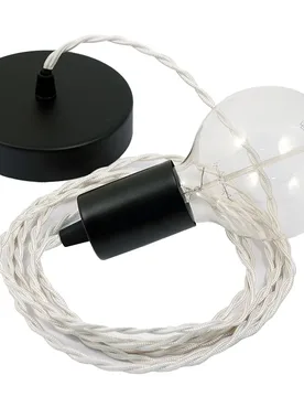 Cables Suspension Luminaire Tm00 2 M Ivory / Black One Size - Creative - FashionsVida