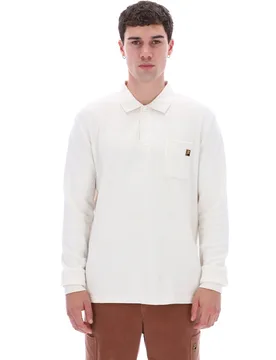 White Down Dino Long Sleeve Polo - XS - FILA - FashionsVida