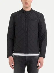 Gesteppte Bikerjacke Schwarz 3XL