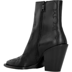 Botines de tacón de mujer de piel lisa