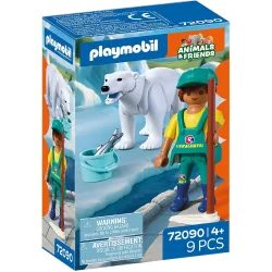 Zoo Oso polar y cuidador