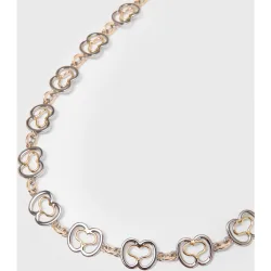 Cinturón de mujer eslabones corazón dorados