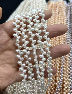 AAA 4-5mm High-Quality Natural Pearl Ear-of-Wheat Shaped Semi-Finished Beads for Jewelry Making DIY Necklace Bracelet Accessory - Aliexpress - FashionsVida