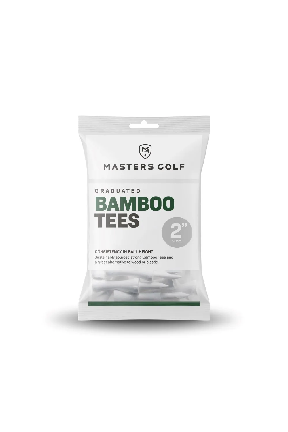 Bamboo Graduated Golf Tees - 2" (Bag of 20) - Masters - FashionsVida