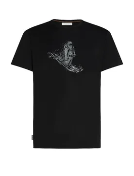 T-shirt de sport Skiing Yeti 150 Merino imprimé noir S - Icebreaker - FashionsVida