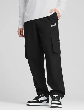 Essentials No.1 Logo Woven Cargo Joggers Black male - Puma - FashionsVida