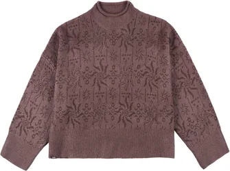 Pull ample à col rond - Shuriken Pull W Raisin en Laine - Taille M - Marron