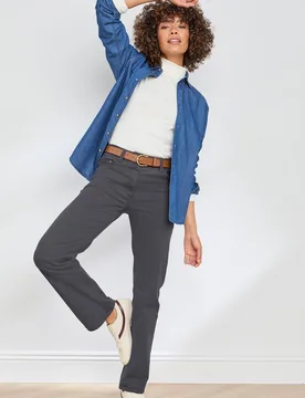 Womens Coloured Jeans in Charcoal Size: 14L - Charcoal - Size: 14L - Cotton Traders - FashionsVida