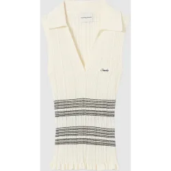 Top de mujer bicolor de punto fino sin mangas