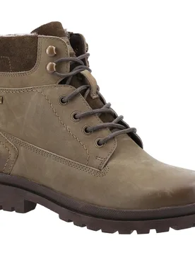 Annay Leather Womens Khaki Boots - Size Uk 5 - Hush puppies - FashionsVida