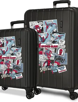 Juego de maletas (cabina expandible y mediana expandible) marvel ironman con capacidad de 109l en rojo - Personajes - FashionsVida