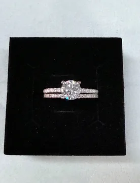 Piezas/Set 1ct Moissanita incolora de 4 puntas Anillos de pareja cuadrados de princesa ajustables, Anillo de compromiso para mujer, Anillo de pareja r - Shein - FashionsVida